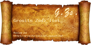 Grosits Zsüliet névjegykártya